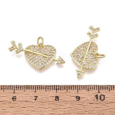 Valentine's Day Brass Micro Pave Clear Cubic Zirconia Pendants KK-Q072-10G-1