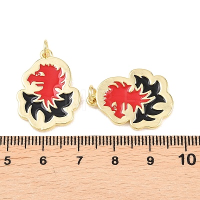 Brass Enamel Pendants KK-B167-10G-1