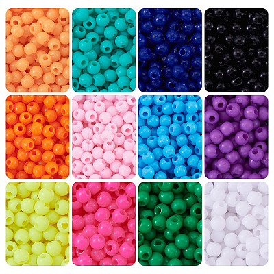 72G 12 Colors Opaque Acrylic Beads SACR-TA0001-54-1