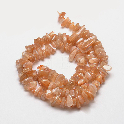 Natural Sunstone Chip Beads Strands G-E271-87-1