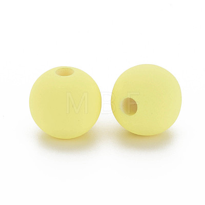 Rubberized Style Acrylic Beads MACR-T042-04B-01F-1