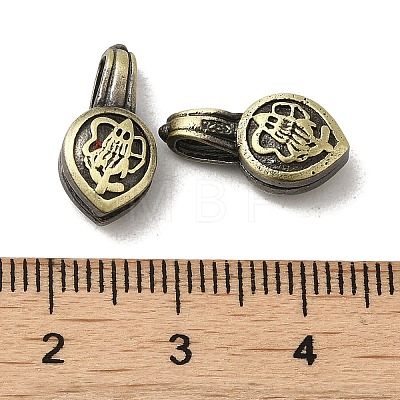 Teardrop Shape Tibetan Style Rack Plating Brass Buddhist Pendants KK-Q805-43AB-1