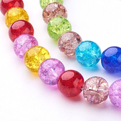 Crackle Glass Beads Strands GGM004-1