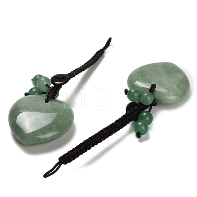 Heart Natural Green Aventurine Pendant Decorations G-K353-07F-1