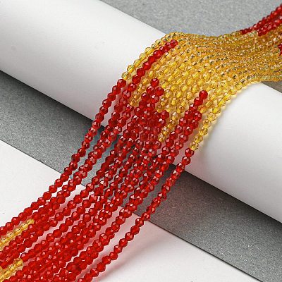 Transparent Gradient Color Glass Beads Strands GLAA-H021-01A-38-1