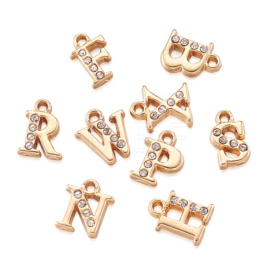 Alloy Rhinestone Charms ALRI-T008-01G-1