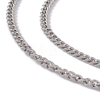 201 Stainless Steel Curb Chain Necklace for Men Women NJEW-P268-A27-1X5-1