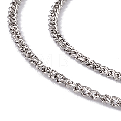 Non-Tarnish 201 Stainless Steel Curb Chain Necklace for Men Women NJEW-P268-A27-1X5-1