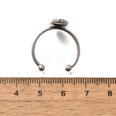 304 Stainless Steel Open Cuff Ring Components STAS-M057-01F-P-1