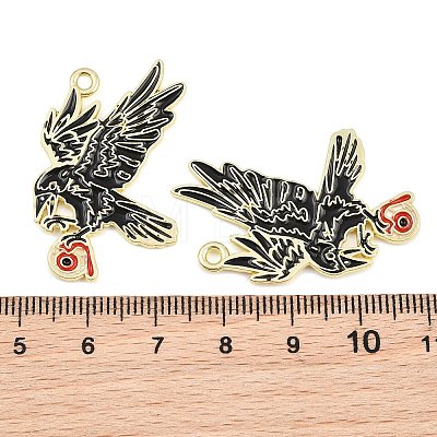 Alloy with Black Enamel Pendants AL-CBA2919-02G-01-1