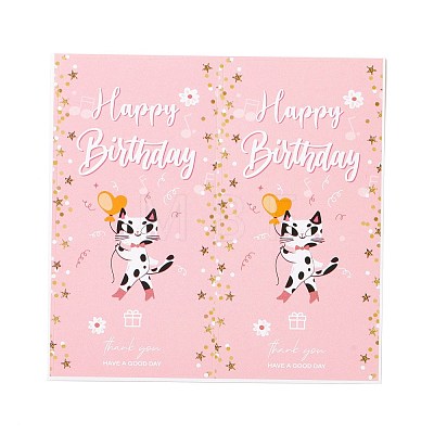 Rectangle Happy Birthday Theme Paper Stickers DIY-B041-23D-1