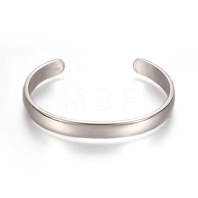 304 Stainless Steel Cuff Bangles STAS-I110-10-8mm-1