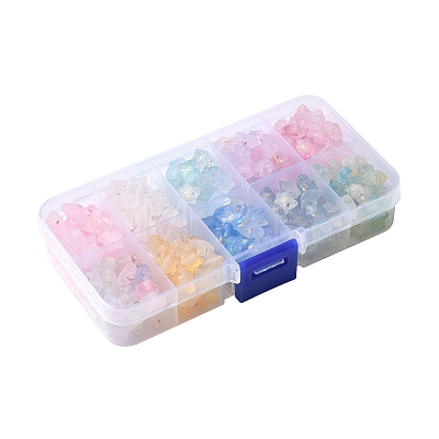 300Pcs 10 Colors Frosted Acrylic Charms OACR-FS0004-09-1