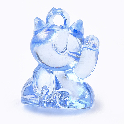 Transparent Acrylic Kitten Pendants TACR-S149-10-1