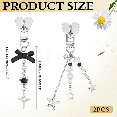2Pcs Alloy Pendant Decorations HJEW-ME00101-1