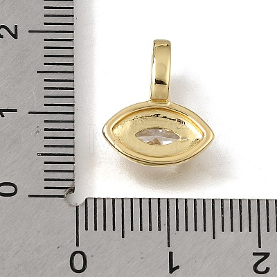 Brass Micro Pave Clear Cubic Zirconia Charms KK-C262-45G-1