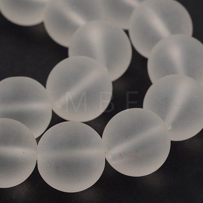 Frosted Glass Round Bead Strands GLAA-J079-01-12mm-1