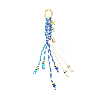 Polyester & Spandex Cord Pendant Decorations HJEW-YW00432-02-1