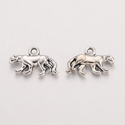 Tibetan Style Alloy Leopard Charms X-TIBEP-S291-15-RS-1