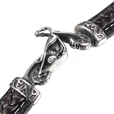 Men's Braided Leather Cord Bracelets BJEW-H559-10C-1