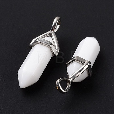 Bullet Glass Pointed Pendants GLAA-K058-02P-07-1