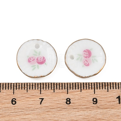 Rose Flower Printed Porcelain Pendants PR-CBAF5A8-01-1