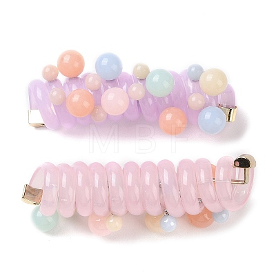 Imitation Jelly Plastic & Alloy Spiral Hair Tie for Women & Girl MRMJ-M004-01-1