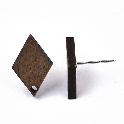 Walnut Wood Stud Earring Findings X-MAK-N033-005-1