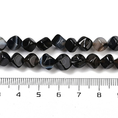 Natural Banded Agate(Dyed & Heated) Beads Strands G-A257-A03-01-1