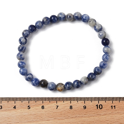 Natural Blue Spot Jasper Bead Stretch Bracelets BJEW-K212-A-039-1