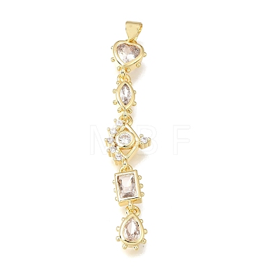 Brass Micro Pave Clear Cubic Zirconia Big Pendants KK-E802-18G-B-1