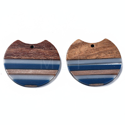 Resin & Walnut Wood Pendants RESI-N025-014A-C01-1