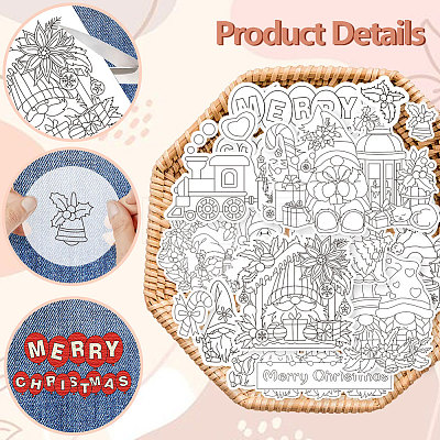 4 Sheets 11.6x8.2 Inch Stick and Stitch Embroidery Patterns DIY-WH0455-238-1