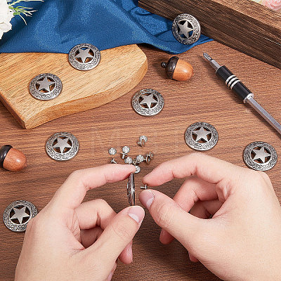 CHGCRAFT 24 Sets Alloy & Iron Craft Solid Screw Rivet FIND-CA0008-71-1