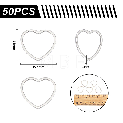 Unicraftale 50pc 304 Stainless Steel Linking Ring STAS-UN0056-77-1