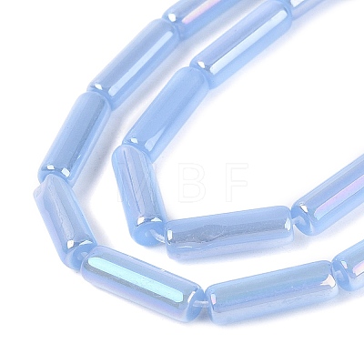 Electroplate Imitation Jade Glass Beads Strands LS-EGLA-Q132-02A-A02-1