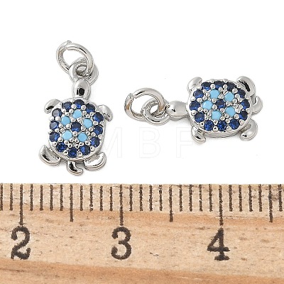 Brass Micro Pave Cubic Zirconia Charms KK-U056-44P-1