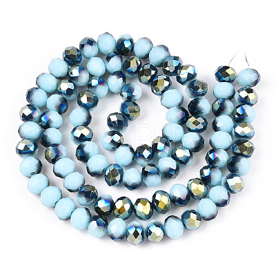 Electroplate Opaque Glass Beads Strands EGLA-A034-P8mm-S16-1