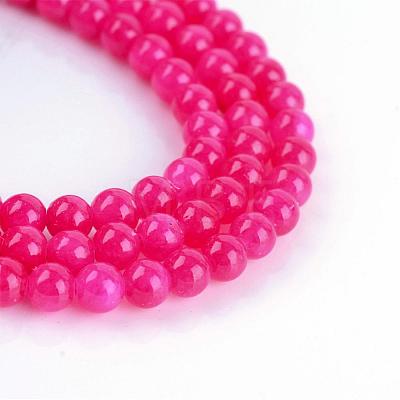 Natural Dyed Yellow Jade Gemstone Bead Strands G-R271-8mm-Y21-1