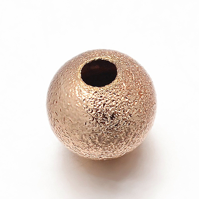 Brass Round Textured Spacer Beads KK-L051-04-4mm-1