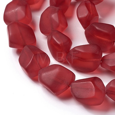 Transparent Frosted Glass Beads Strands FGLA-S001-02H-1