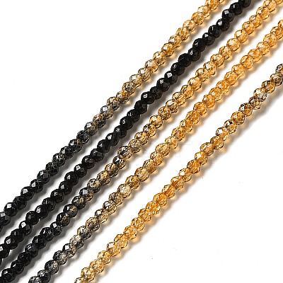 Transparent Gradient Color Glass Beads Strands GLAA-H021-01A-07-1