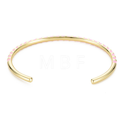 Twisted Brass Enamel Cuff Bangle BJEW-T020-02A-NF-1