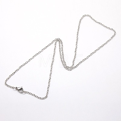 Tarnish Resistant Trendy Unisex 304 Stainless Steel Cable Chain Necklaces X-NJEW-M057-B-01-1