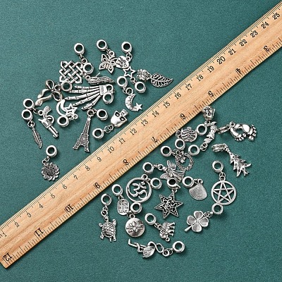 35Pcs 35 Styles Alloy European Dangle Charms FIND-YW0001-26-1