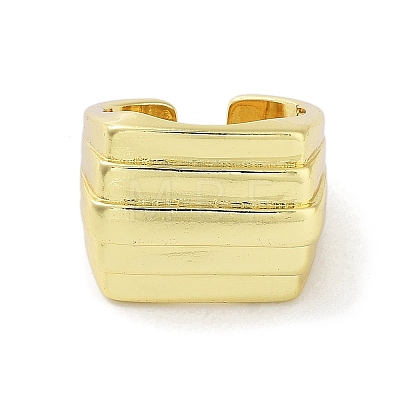Brass Open Cuff Rings for Women RJEW-A035-06G-1