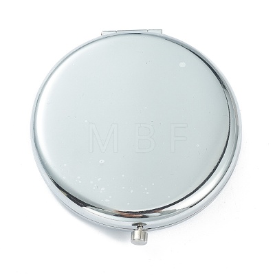 (Defective Closeout Sale: Alphabet Misprint) Stainless Steel Base Portable Makeup Compact Mirrors STAS-XCP0001-36-1
