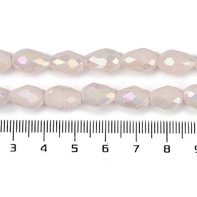 Opaque Solid Color Electroplate Glass Beads Strands EGLA-N013-P6mm-B08-1