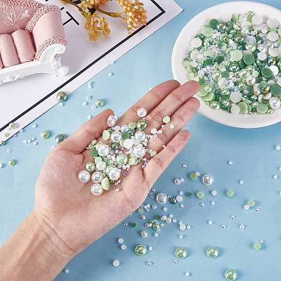 60g Resin patch multi size mixed pearl patch DIY jewelry accessories(2 bags) JX586F-1