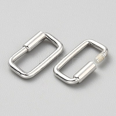 925 Sterling Silver Screw Carabiner Lock Charms STER-WH0002-11P-1